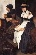 Leibl, Wilhelm Die drei Frauen in der Kirche oil painting reproduction